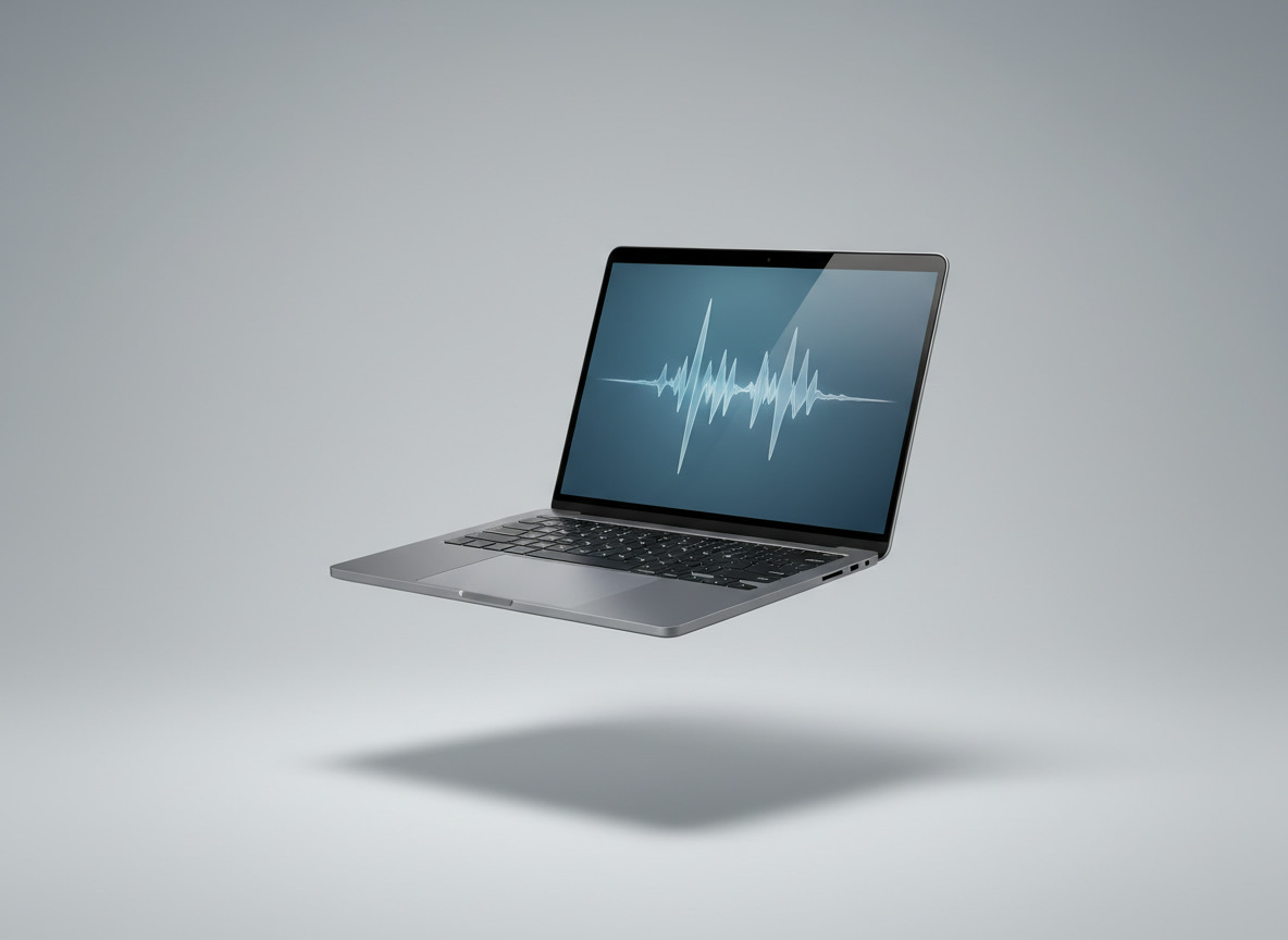 MacBook Pro ouvert sur un bureau, prêt pour l'installation de macOS et des logiciels